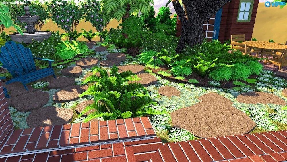 3D Landscape Design San Diego South Orange County, CA - Design Biophilic Garden Renovation Project3DP1