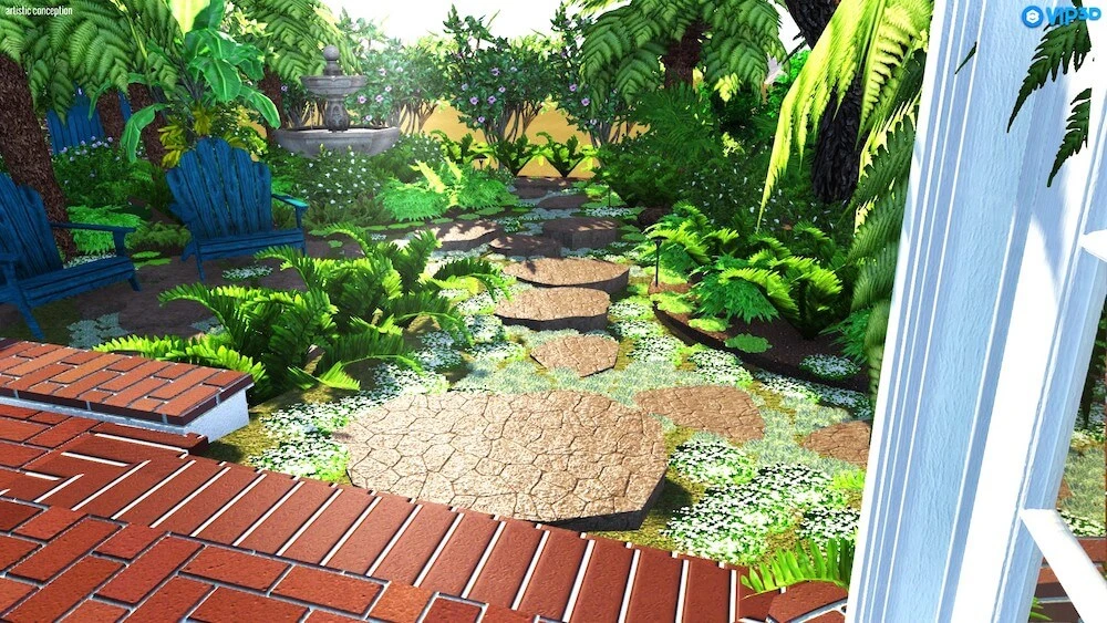 3D Landscape Design San Diego South Orange County, CA - Design Biophilic Garden Renovation Project3DP1